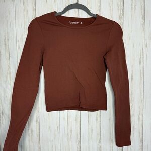 Abercrombie & Fitch Rust Brown Long Sleeve Top XS